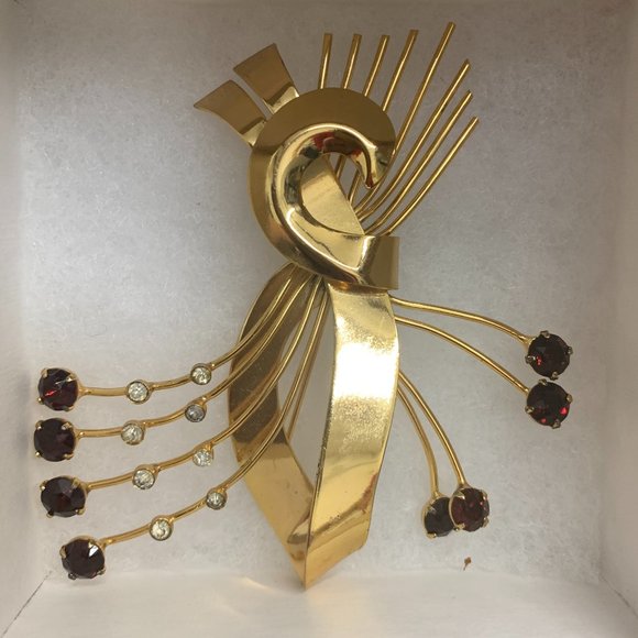 Vintage Coro Sterling Gold Brooch - Picture 1 of 2